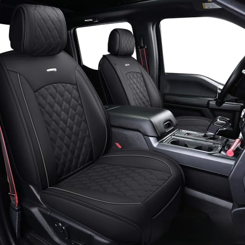 Aierxuan Car Seat Covers Full Set with Waterproof Leather Automotive Vehicle Cushion Cover for Cars SUV Pickup Truck Fit for 2009 to 2025 Ford F150 Carhartt and 2017 to 2025 F250 F350 F450