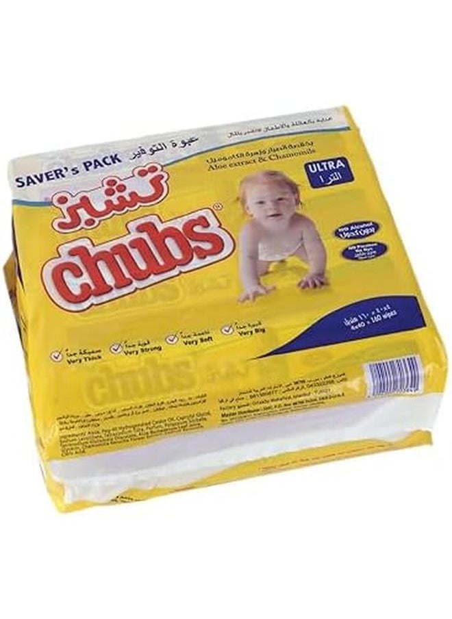 Chubs Baby Ultra Aloe 4X40 Wipes Saver Pack  - Image 2