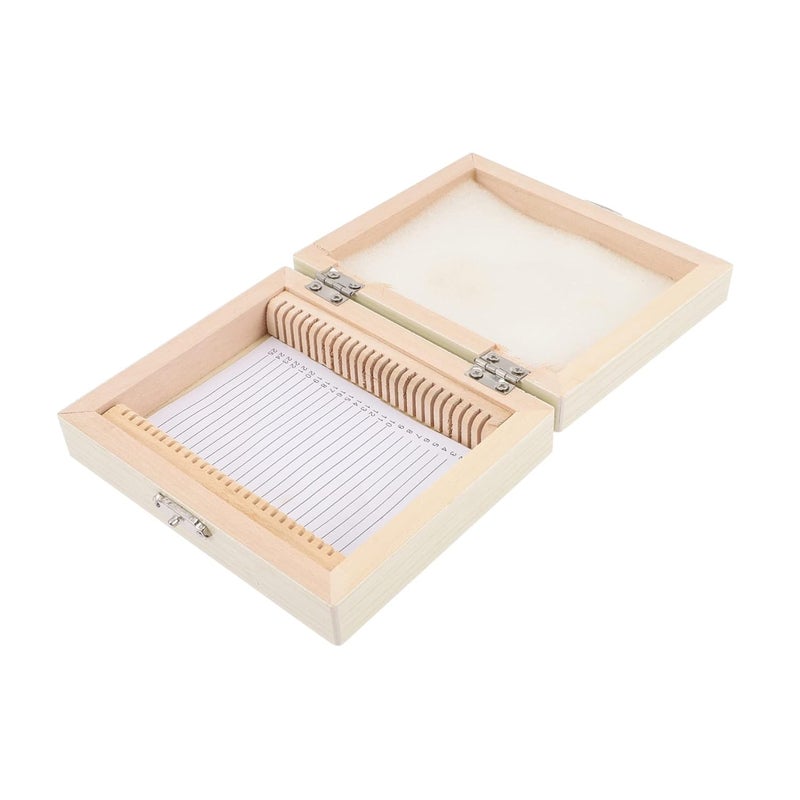 Wooden Microscope Slide Storage Box Holder Case 25 Slots for Lab Use - Image 2