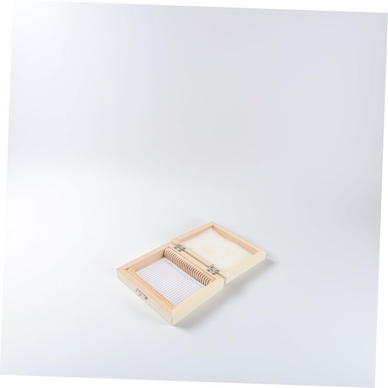 Wooden Microscope Slide Storage Box Holder Case 25 Slots for Lab Use - Image 3