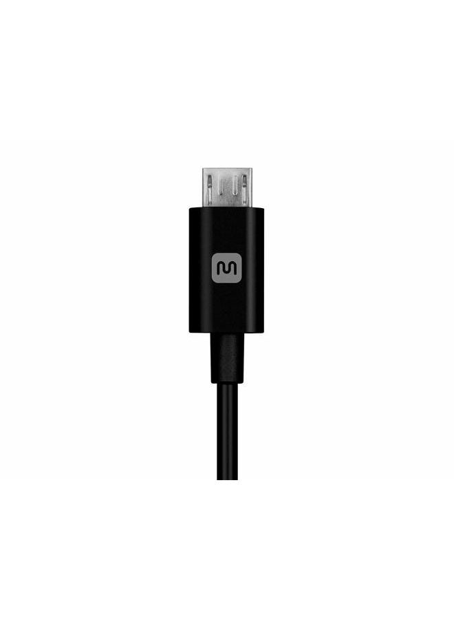 Monoprice USB-A Male to Micro-B Male Cable - 5-Pin, 22/30AWG, 2.4A, Polycarbonate Connectors, 0.5 Feet, Black - Select Series - Image 3