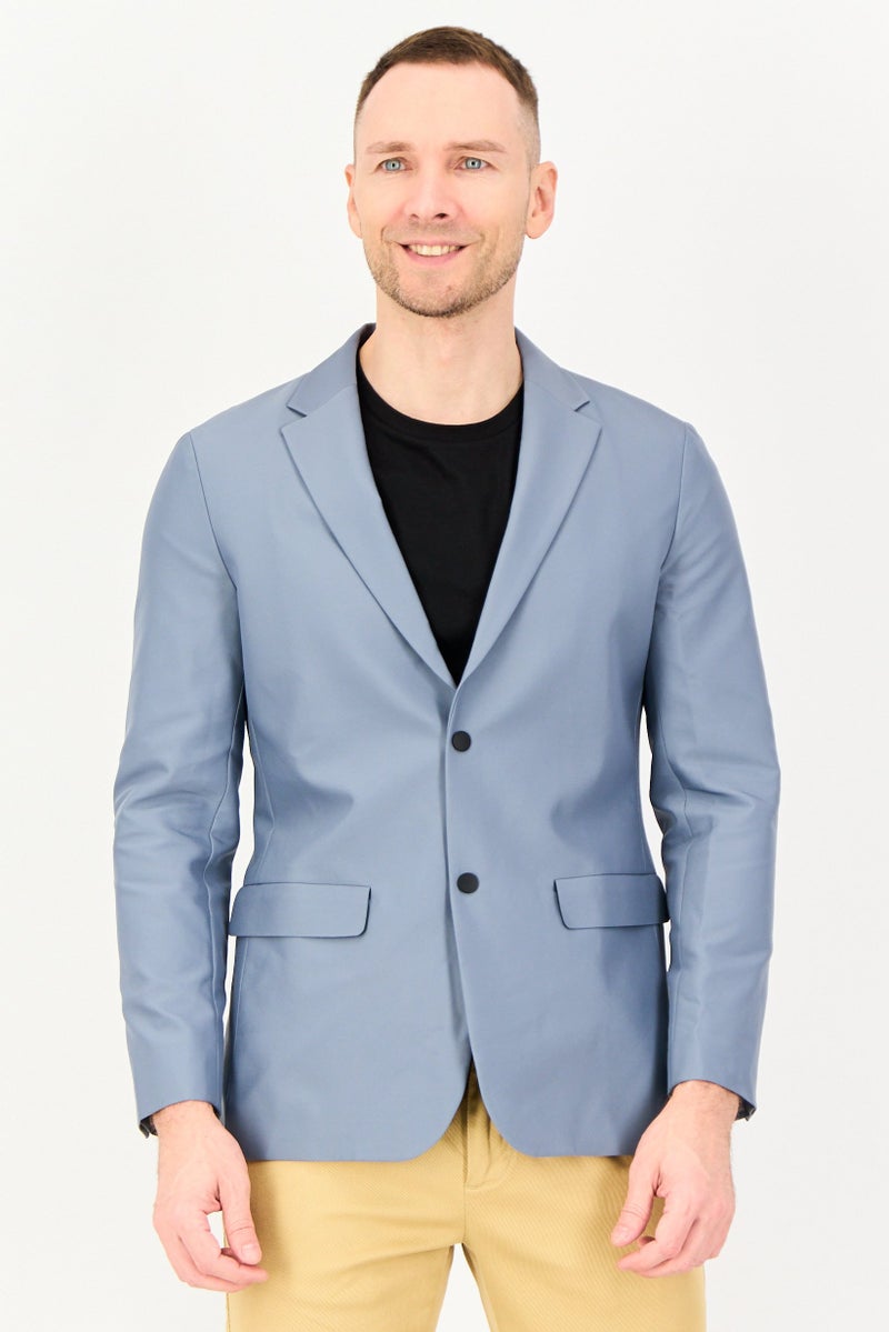 SELECTED Men Regular Fit Plain Semi-Formal Blazer, Grey - Image 1