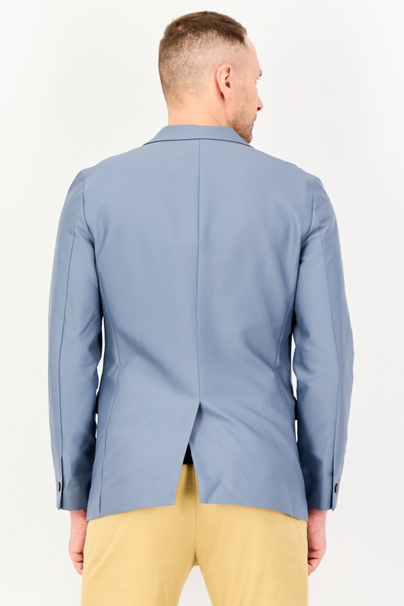 SELECTED Men Regular Fit Plain Semi-Formal Blazer, Grey - Image 3