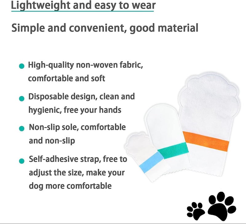 Disposable Dog Shoes, Waterproof Dirt-Proof Outdoor Dog Rain Boots, with Adjustable Straps, for Paw Protection, for Small to Medium Large Dogs, 20Pcs, Large - Image 5