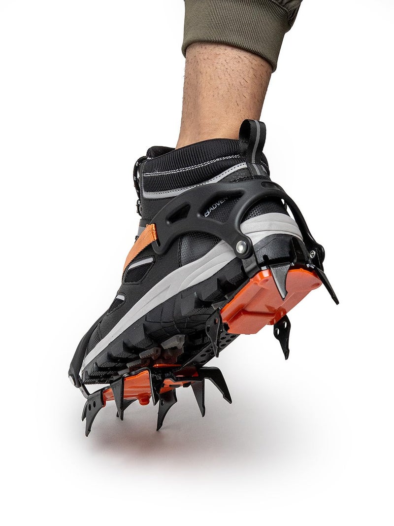 Bacca Bucci Adventure Gripster Ice Traction Crampons Free Size (Black and Orange, Free Size) - Image 2