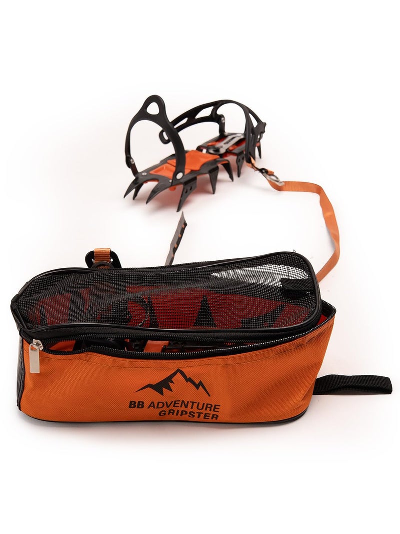 Bacca Bucci Adventure Gripster Ice Traction Crampons Free Size (Black and Orange, Free Size) - Image 5