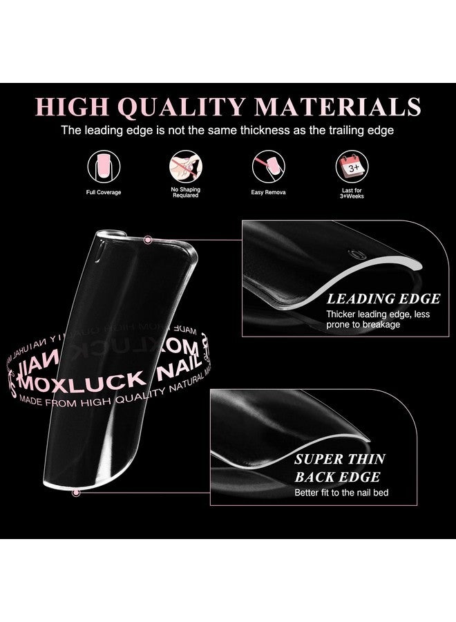 أطراف أظافر قصيرة على شكل بطة، تغطية كاملة، أطراف أظافر صناعية شفافة منحنية، 120 قطعة أظافر أكريليك على شكل بطة، أظافر صناعية فرنسية قصيرة عريضة لتمديدات الأظافر المنزلية، أطراف أظافر يدوية الصنع، 12 مقاسًا - Image 3