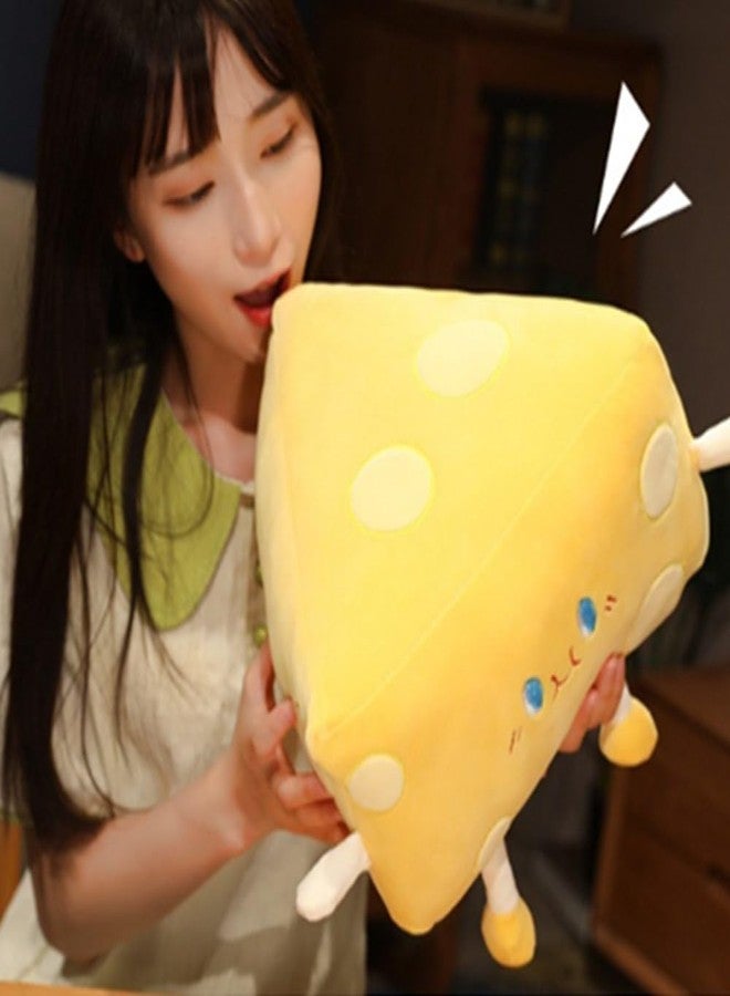 OUKEYI Cheese Plush Pillow ，Funny Food Bread Cheese Stuffed Toys Soft Toast Sofa Pillow， Kawaii Room Decor Holiday Birthday for Kids Boys Girls - Image 4