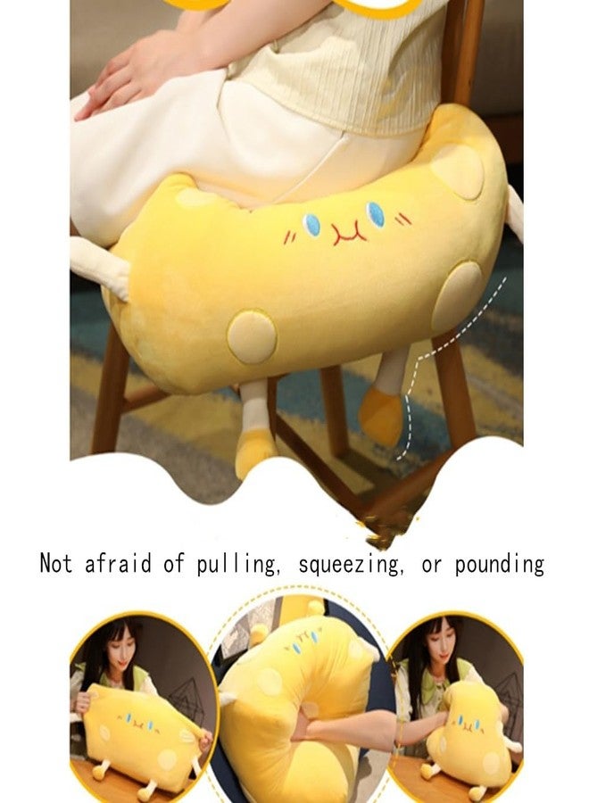 OUKEYI Cheese Plush Pillow ，Funny Food Bread Cheese Stuffed Toys Soft Toast Sofa Pillow， Kawaii Room Decor Holiday Birthday for Kids Boys Girls - Image 5