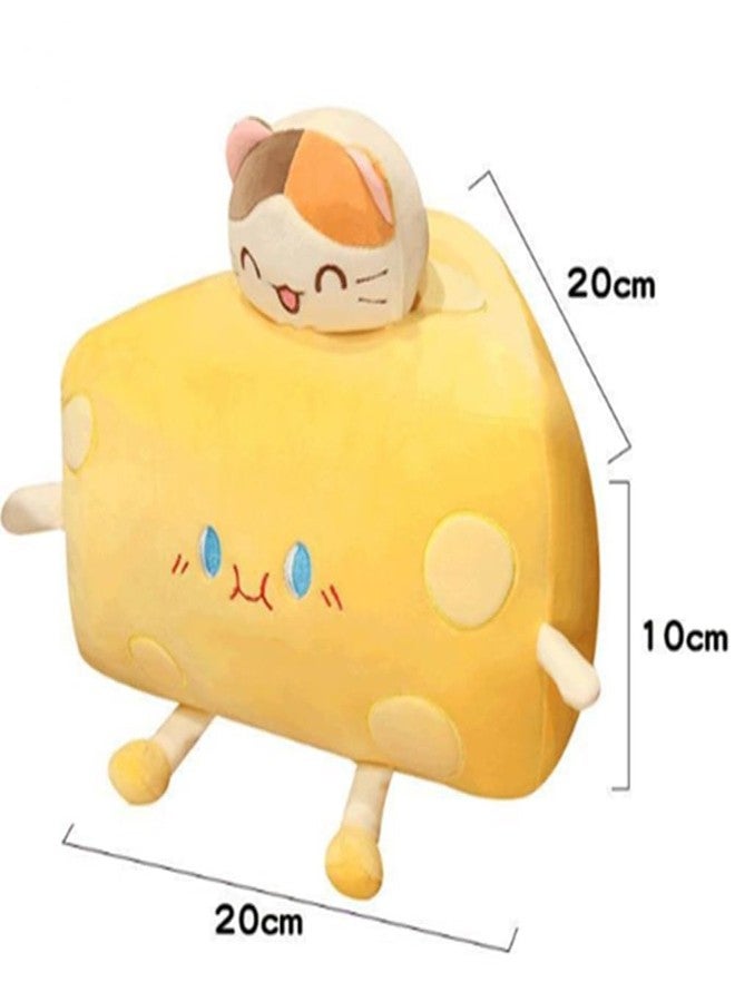 OUKEYI Cheese Plush Pillow ，Funny Food Bread Cheese Stuffed Toys Soft Toast Sofa Pillow， Kawaii Room Decor Holiday Birthday for Kids Boys Girls - Image 3