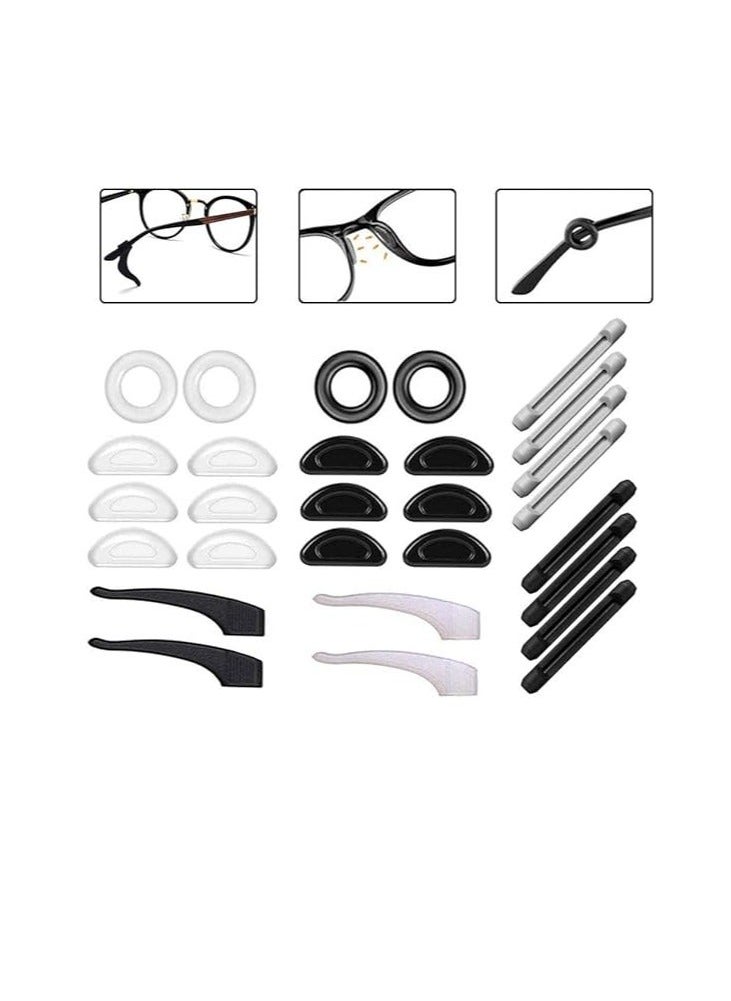 Ear Gripper Holders for Eyeglass Nose Pads Silicone Anti Slip Glasses Eyeglasses Temple Tips Sleeve Retainer Extender for Eye Glasses Sunglasses of Adults and Kids 14 Pairs - Image 1