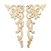 MUXSAM 1-Pair Wood Carved Onlays, 20x10cm/7.87"x3.94", Left&Right Decorated Furniture Appliques, Wooden Carving Corner - Image 2