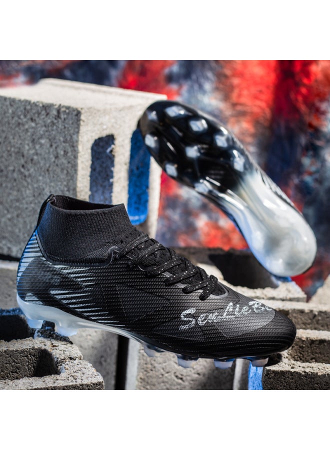 New High-top Soccer Cleats Long Studs Men's And Women's Soccer Shoes Grass Field Student Training Shoes