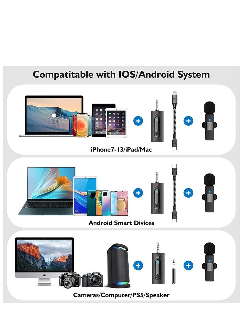 Gravity Professional Wireless Lavalier Microphone for iPhone, Android Phone, Camera - Recording Condenser Mic Ultra Low Delay, Lapel Noise canceling Mic for Video YouTube Interview Tiktok Vlog - Image 5