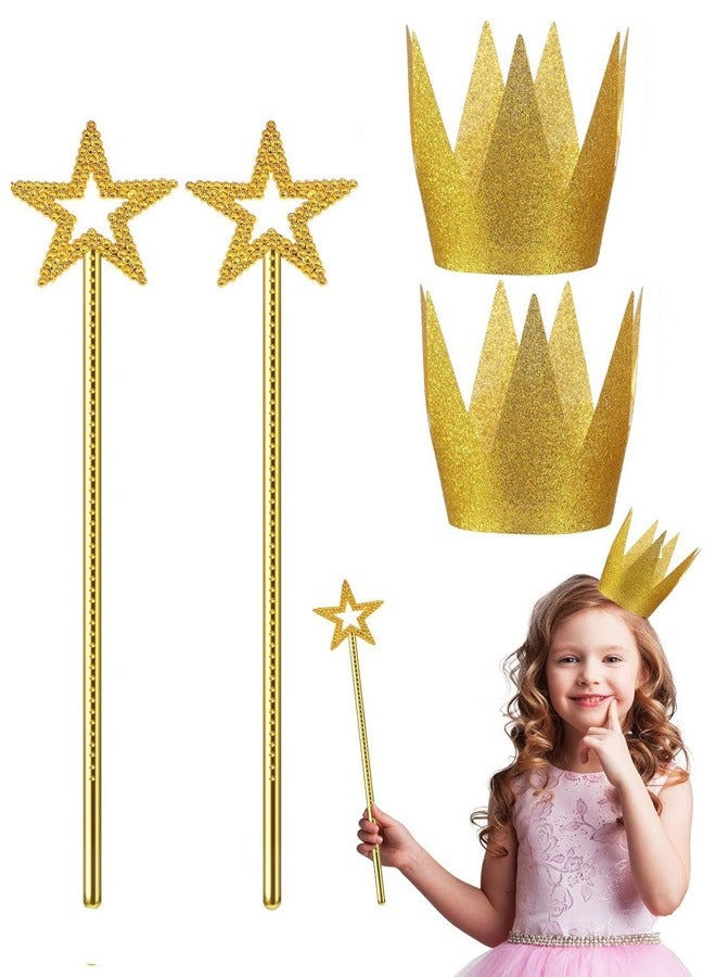 4 Piece Crown Star Magic Wand Party Princess Role Play Dress Up Set Kids Birthday Gift Party Supplies - Image 1