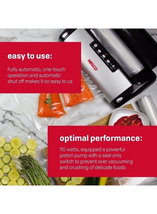 NESCO VS-02 Food Starter Kit with Automatic Shut-Off and Vacuum Sealer Bags, Black 18.25 X 5.25 X 11.5 - Image 2