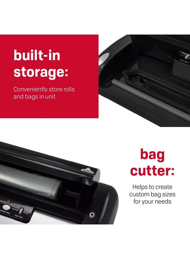 NESCO VS-02 Food Starter Kit with Automatic Shut-Off and Vacuum Sealer Bags, Black 18.25 X 5.25 X 11.5 - Image 3