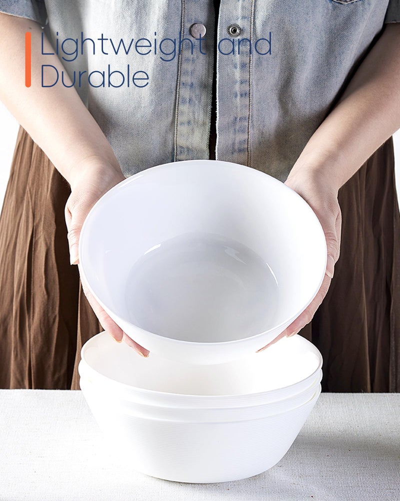 LaGlint 38 OZ Soup Bowl Set of 4, Opal Glass 7.5 inch White Bowls for Ramen, Noodle, Salad, Fruit, Pho, Dishwasher and Microwave Safe - Image 5
