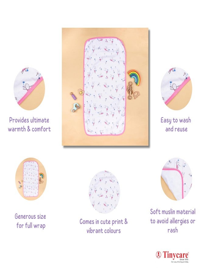 Tinycare Cotton Bath Towel for New Born Baby, Extra Soft Muslin Fabric Printed Towel for Kids/Toddler/Infants 33 x 19cm, Quick Absorbent, Reusable Bathing Towel (Blue- Pack of 1) 0-12 Months - Image 5