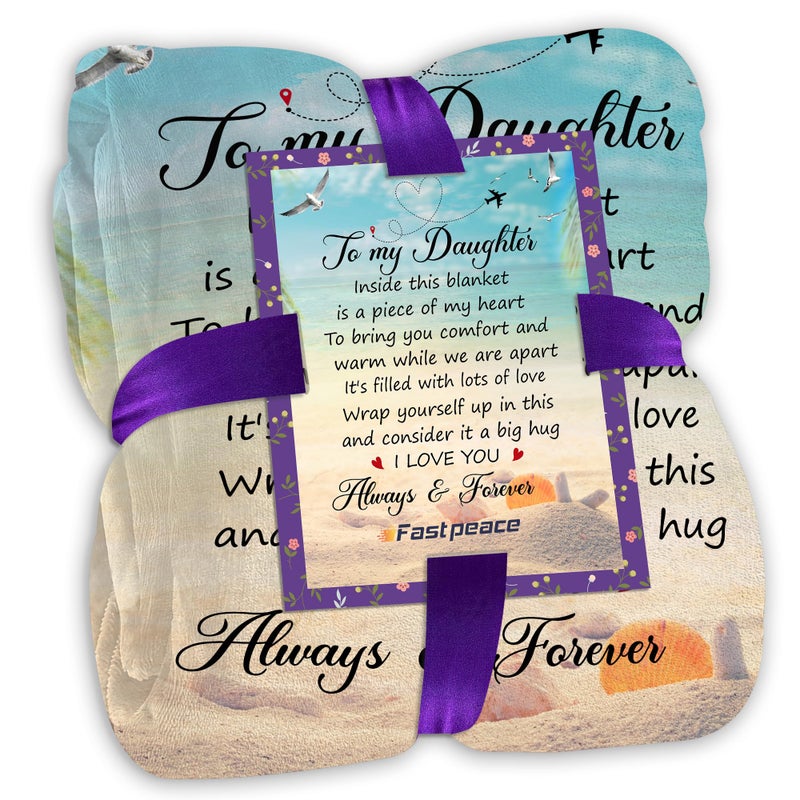 Fastpeace Daughter Gifts from Mom and Dad  to My Daughter Blanket Thoughtful Mothers Day Birthday or Graduation Gift Best Gift Idea for Her Soft and Cozy Throw Blanket 50x60 Inches