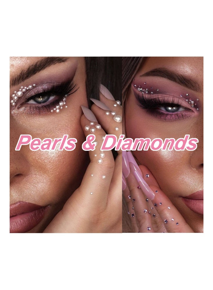 Coco 5 Sheets Self-Adhesive Glitter Stones Face for Make-Up, 3D Heart Star Moon Face Rhinestone Sticker Face Gemstone for Sticking on Face Eyes Nails Body Crystal Beads - Image 2