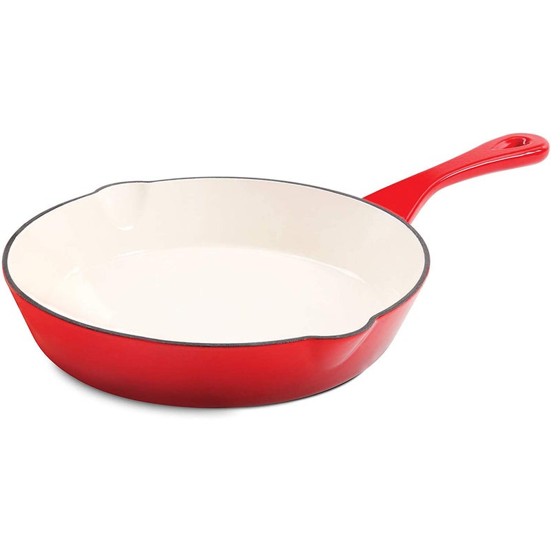 Crock-Pot Crock Pot Artisan 8 Inch Enameled Cast Iron Round Skillet Scarlet Red 