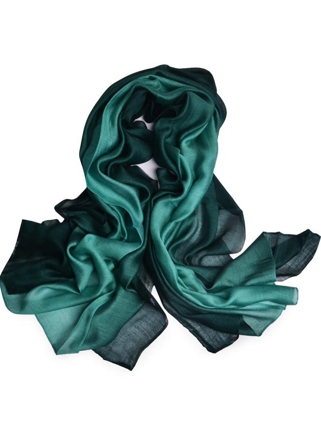 Cotton Silk Scarf Elegant Soft Wraps Color Shade Scarves For Women (Gradient - Green) - pzsku/Z834D95B0C67CB3043916Z/45/_/1735567021/84f9b3dc-a70e-487f-b587-e663a249a951