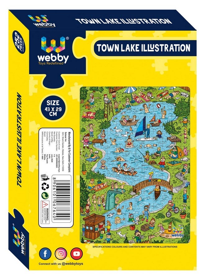 Webby Town Lake Illustration Jigsaw Puzzle, 252 Pieces - Kids, Multicolor - Image 5