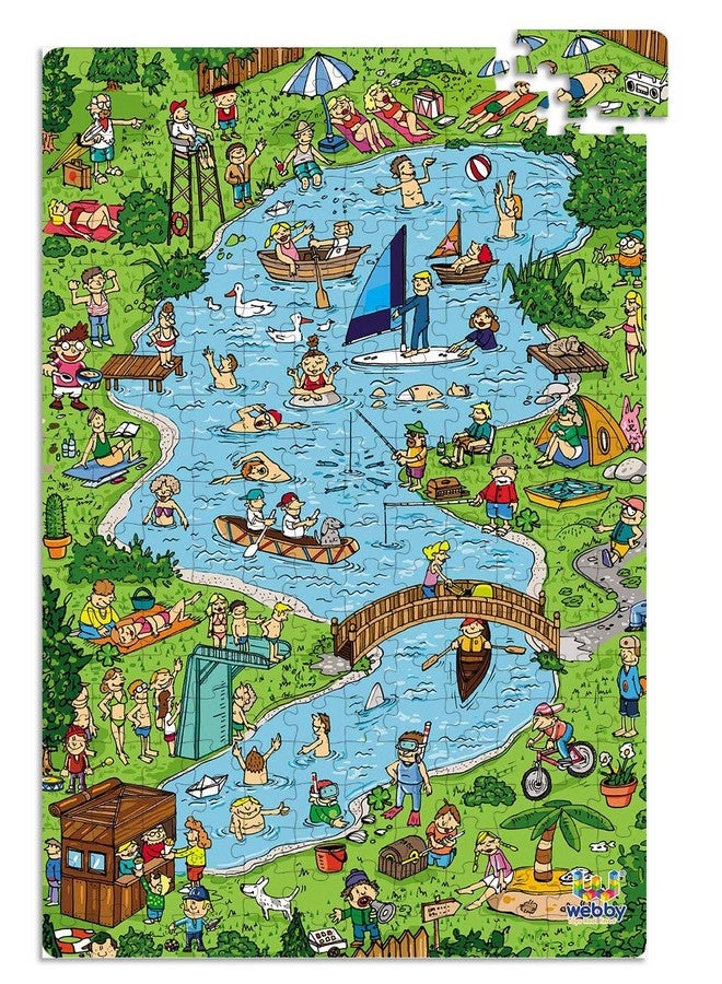Webby Town Lake Illustration Jigsaw Puzzle, 252 Pieces - Kids, Multicolor - Image 3