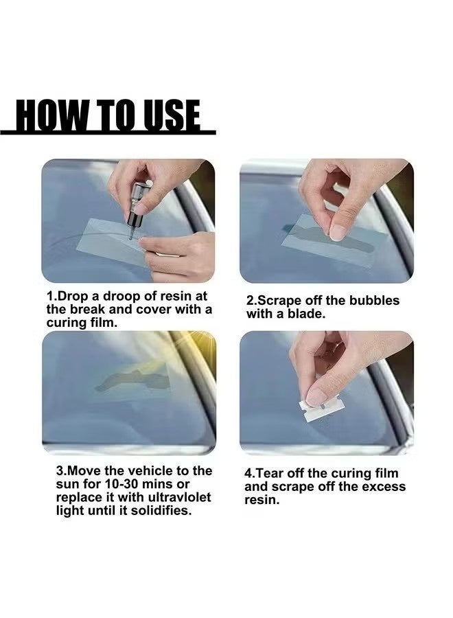 Windshield Crack Repair Kit – Quick Fix Glass Chip & Crack Repair Adhesive | Car Windshield Repair Fluid for Cracks & Chips, Easy to Use - Image 4