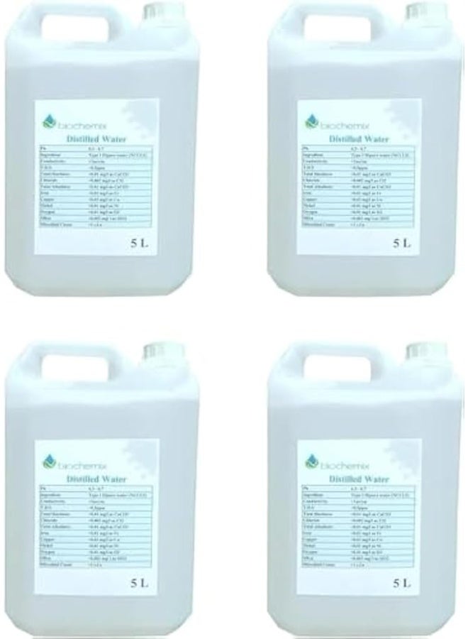 BioChemix HIPURE Distilled Water 5000 ml-4 PCS