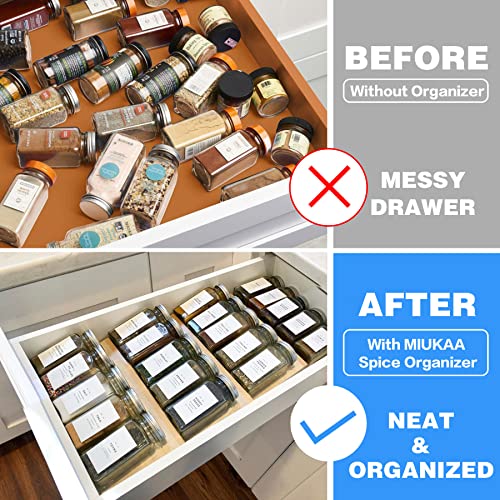 MIUKAA Clear Acrylic Spice Drawer Organizer, 4 Tier- 1 Set Seasoning Jars Drawers Insert, Kitchen Spice Rack Tray for Drawer/Countertop (Jars not included) - Image 2