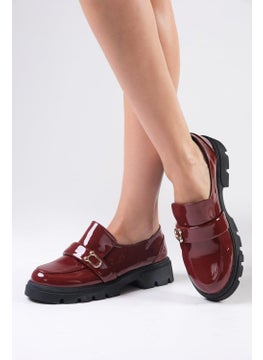 Mio Gusto Katy Claret Red Color Thick Soled Women's Loafer Shoes  - Image 4