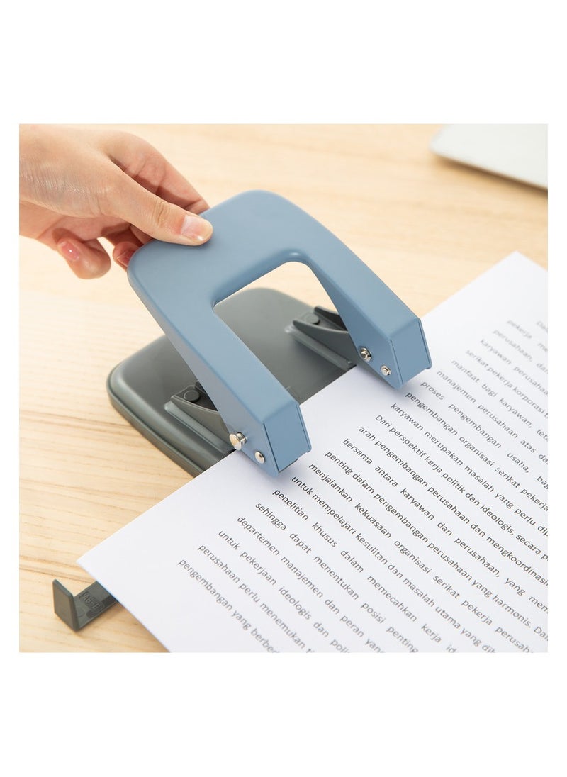 Deli - Deli E0104 80mm Hole Distance Φ6mm Hole Diameter Plastic+Metal Two-hole Punch Max. 35 Sheets, White/Blue Asst. 1PCS/Color Box - Ideal for Home, Office & School Use - Image 1