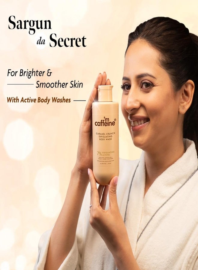إم كافيين غسول الجسم المقشر mCaffeine 7%، 300 مل | 1% حمض الساليسيليك و2% حمض اللاكتيك | غسول جسم شتوي للبشرة الجافة | يقلل من حب الشباب، وبشرة الفراولة، والشعر النامي تحت الجلد | بشرة ناعمة ورطبة | جل استحمام برائحة الكراميل الحلوة للنساء والرجال - Image 2