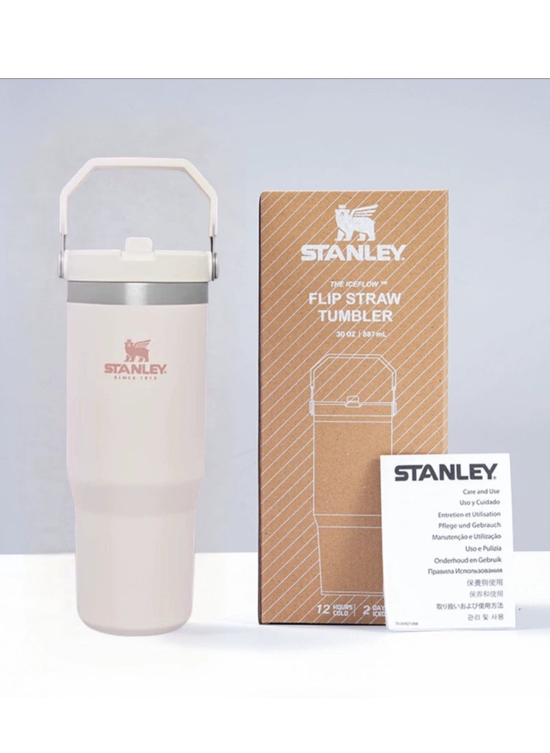 Stanley Stanley Stainless Steel Tumbler - Vacuum Insulated Water Bottle for Home, Office or Car Reusable Cup with Straw Leak Resistant Flip Cold for 12 Hours or Iced for 2 Days, 30oz 