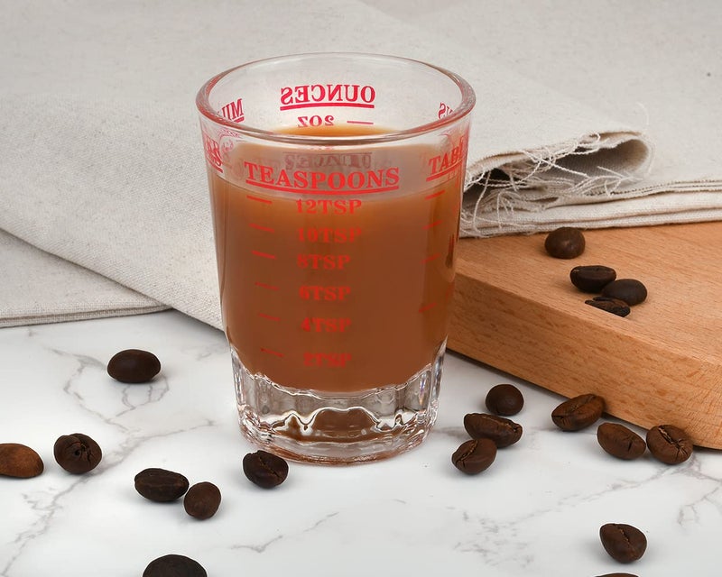DS.DISTINCTIVE STYLE DS. DISTINCTIVE STYLE Measuring Cup 2 Pieces Shot Glass Measuring Cup with 4 Kinds of Measuring Scale for Small Amount Liquid (Red, 60ml) - Image 4