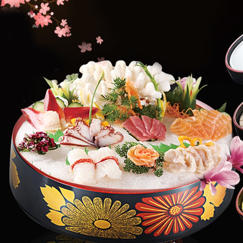 2pcs Round Sashimi Serving Plate -grade Sushi Dish Tray for Household Restaurant - Image 4