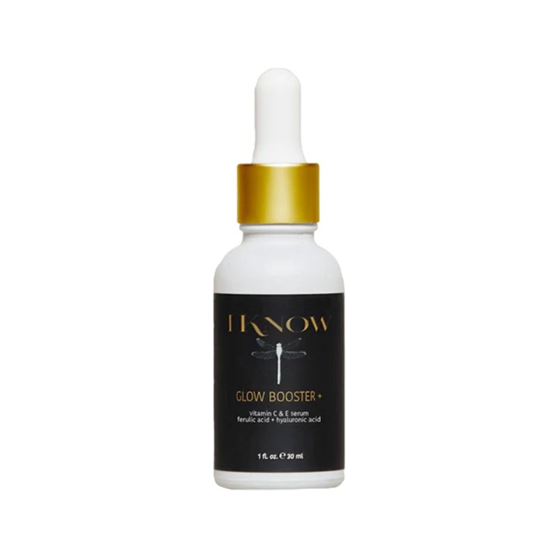 IKNOW Glow Booster+ Vitamin C and E Serum, Hyaluronic Acid Serum for Face, Facial Serum for Glow Up, Hydrating Serum for Dark Spots, Fine Lines and Wrinkles (1 oz)