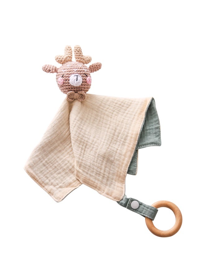 Bambimici Washcloths Muslin Cloths with Wooden Teething - Image 1