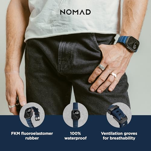 NOMAD Sport Band Rocky Point Atlantic Blue Band for Apple Watch - 45/49mm Apple Watch Band with Black Titanium Hardware, Adventurous Rugged for Men and Women - Image 2