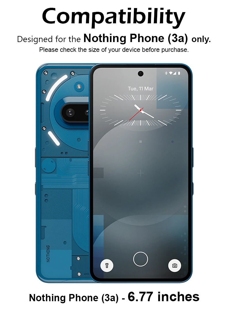 YJS Screen Protector For Nothing Phone 3a 6.77 Inch  9H Hardness Tempered Glass Film, Bubble Free Easy Installation, Full Coverage, Anti Scratch And Touch Sensitive - Image 2