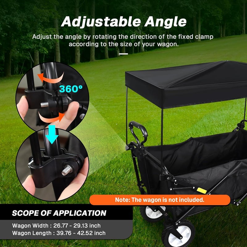 VOONKE Wagon Canopy Cover, Garden Portable Outdoor Push Awning, Stroller Canopy for Garden Wagon, Shopping, Camping, Fits Folded and Collapsible Wagons, 29.1 × 40.9 Inch - Image 4