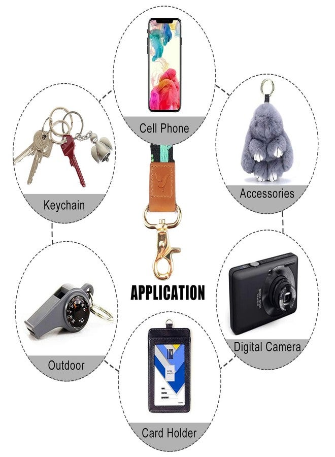 Yiflin Cute Wrist Lanyard for Keys, Keychain, Wallet, Id Holder, Cell Phone, Wristlet Lanyard Key Chain Holder（Black&Cactus） - Image 5