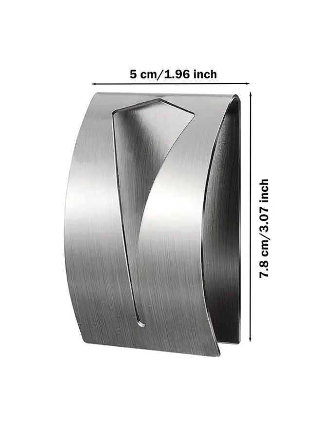 5 قطع خطافات مناشف فضية من الفولاذ المقاوم للصدأ ذاتية اللصق مثبتة على الحائط متينة للغاية دون حاجة إلى الحفر - Image 3