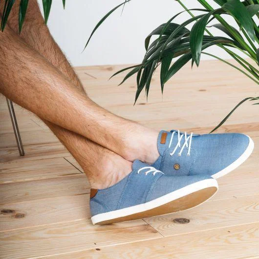 Faguo Cypress - Light Blue Cotton Trainers