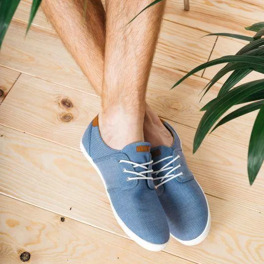 Faguo Cypress - Light Blue Cotton Trainers
