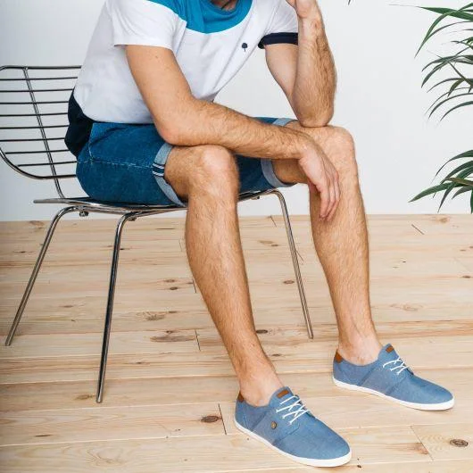 Faguo Cypress - Light Blue Cotton Trainers
