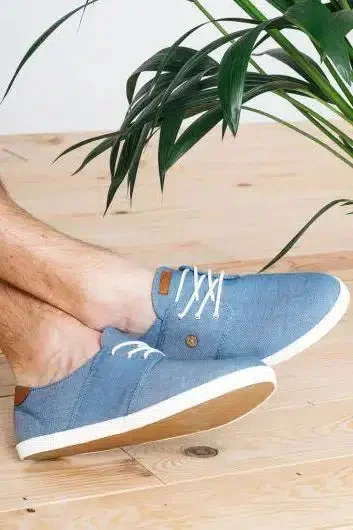 Faguo Cypress - Light Blue Cotton Trainers
