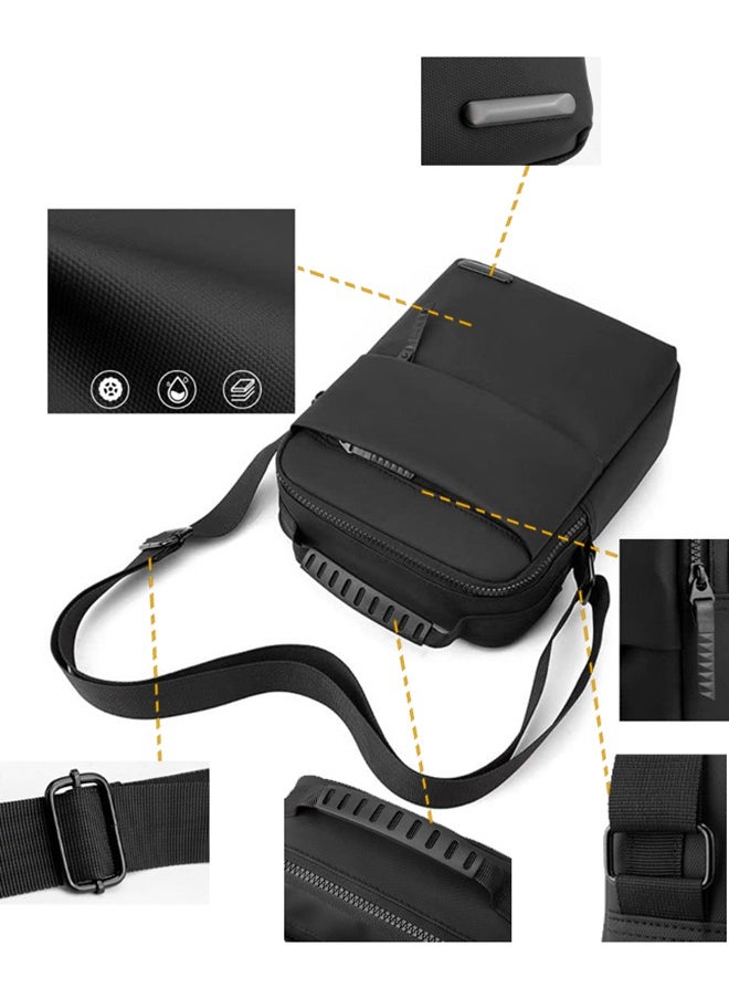 Generic Sling Crossbody Bag Small Shoulder Backpack for Men Chest Bags Casual Daypack for Business Travel Cycling (Black)  - Image 4